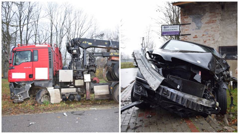 Groźny wypadek w Siemkowicach, zderzyły się dwa pojazdy. Na miejscu wszystkie służby ratunkowe